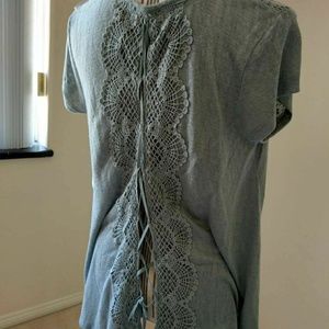 SOLD Altar'd State Fog Teal Blue Gray Knit Top